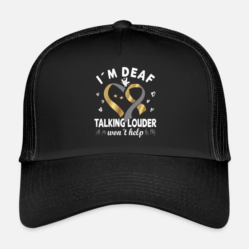 Hearing impaired Deaf childbearing language Trucker Cap