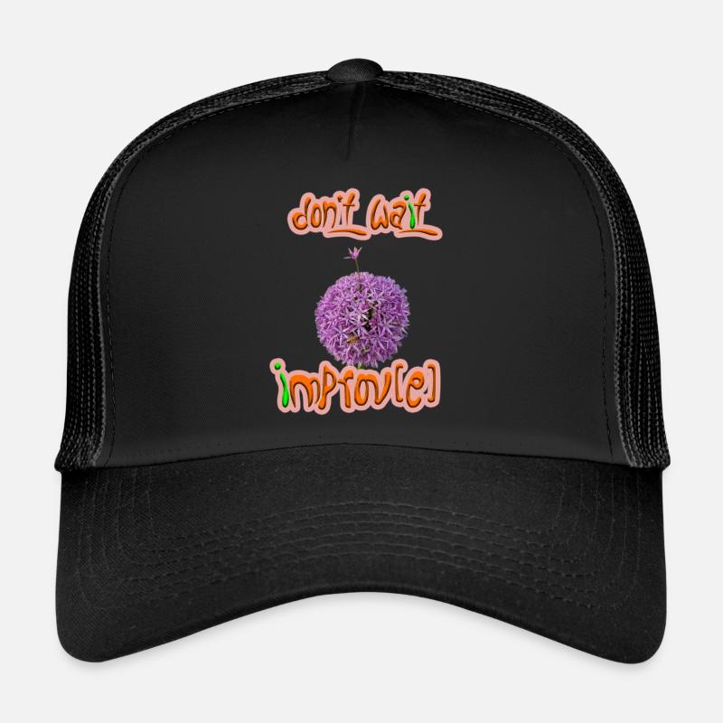 N’attendez pas - improvisation(s) - Casquette trucker  - noir/noir