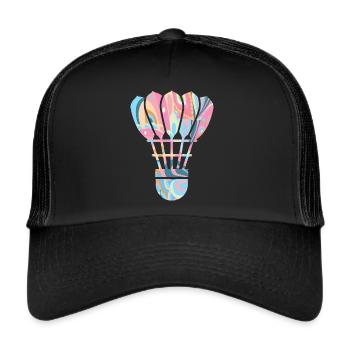 Badminton Player Design Filles Badminton - Casquette trucker  - noir/noir - Devant