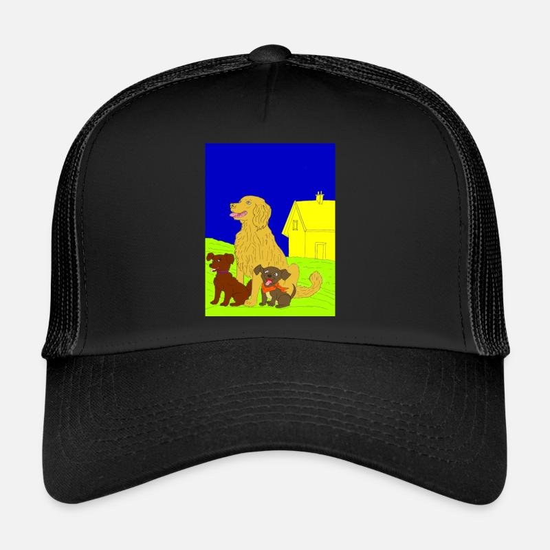 Hundefamilie - Trucker Cap - Schwarz/Schwarz