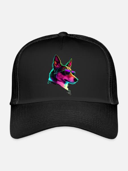 Basenji Dogs Basenjis - Trucker Cap - black/black - Front