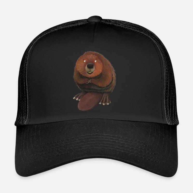 castor drôle - Casquette trucker  - noir/noir