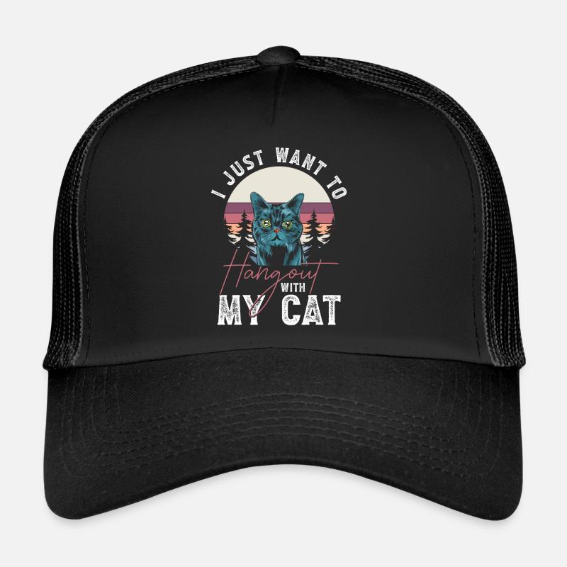 Cats Pets Tiger Cat Lady Trucker Cap