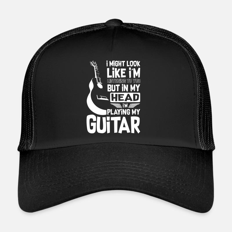 Funny Guitar player - Trucker Cap - Schwarz/Schwarz