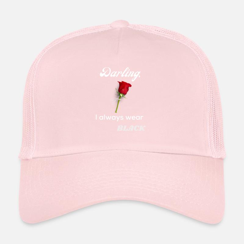 Je préfère le Noir _ Rose coupée Casquette trucker 