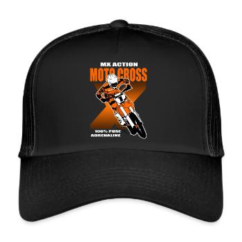 Moto Cross - Motocross - Supercross - Trucker Cap - black/black - Front