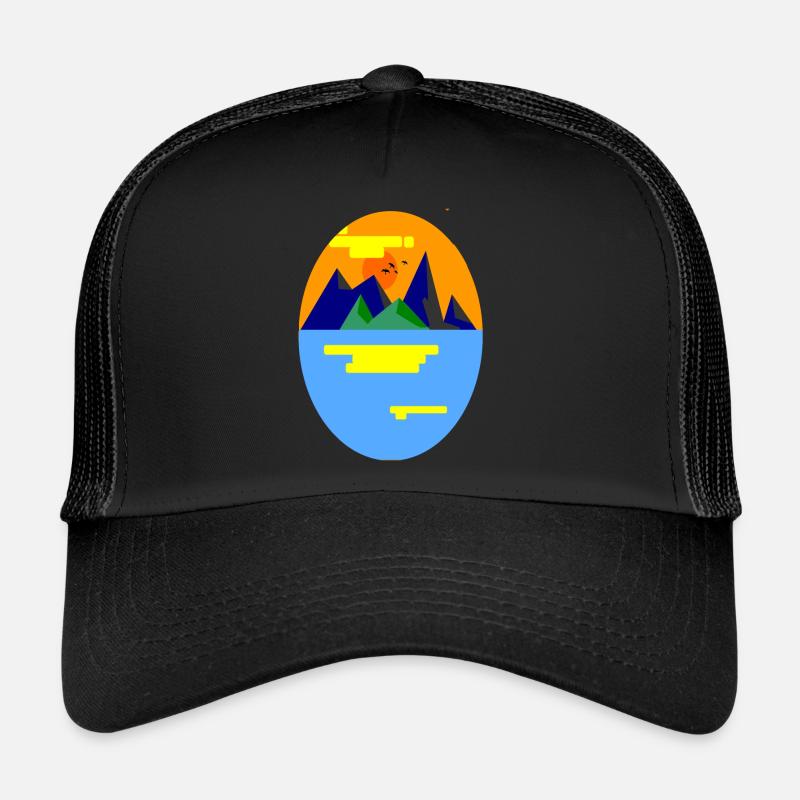 Landscape Mountain - Trucker Cap - black/black