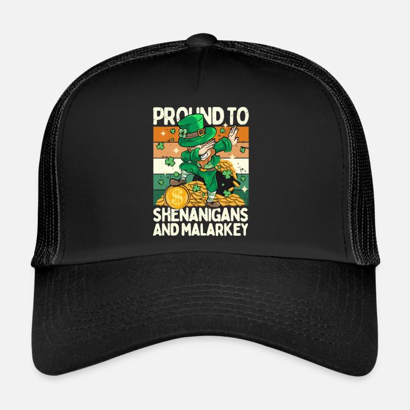 Saint Patrick - Pround to shenanigans and malarkey - Casquette trucker - noir/noir