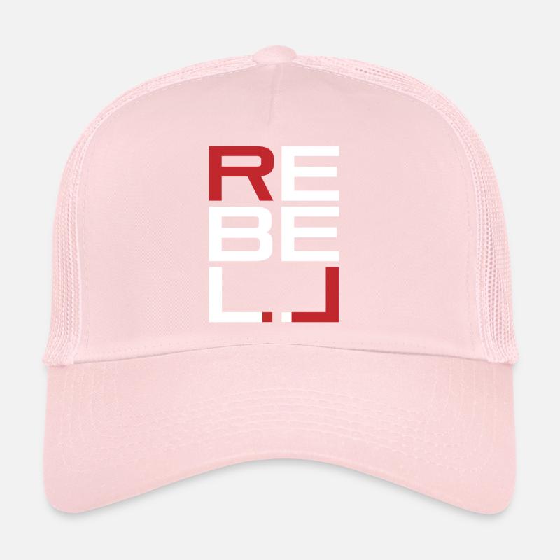 REBELL weiß-rot Trucker Cap