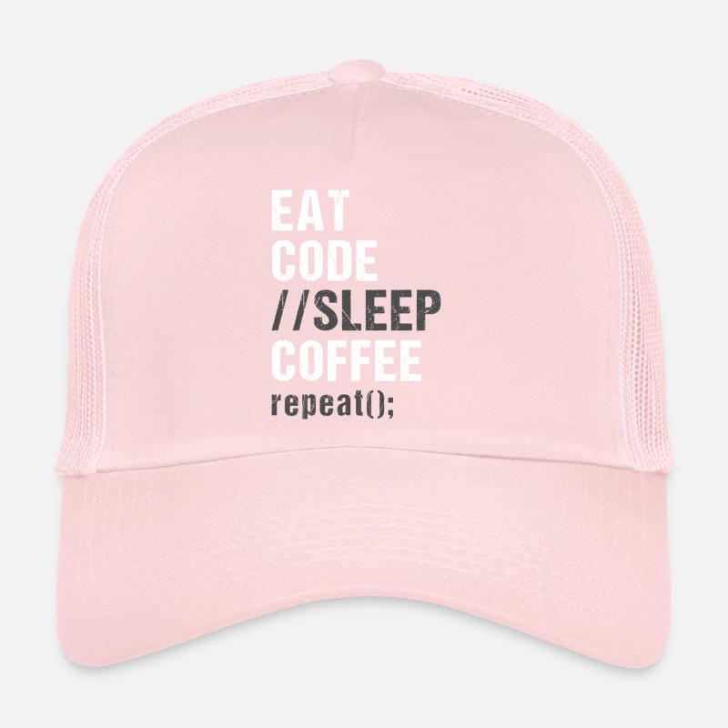 Eat Code Sleep Coffee Répéter Casquette trucker 