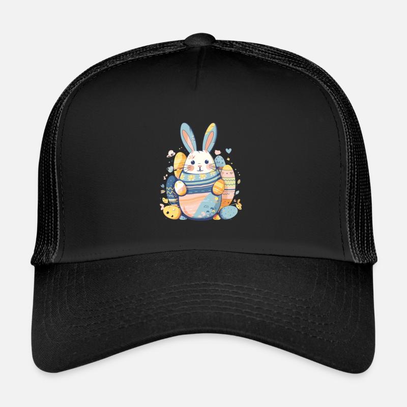 Lapin de Pâques - Casquette trucker  - noir/noir