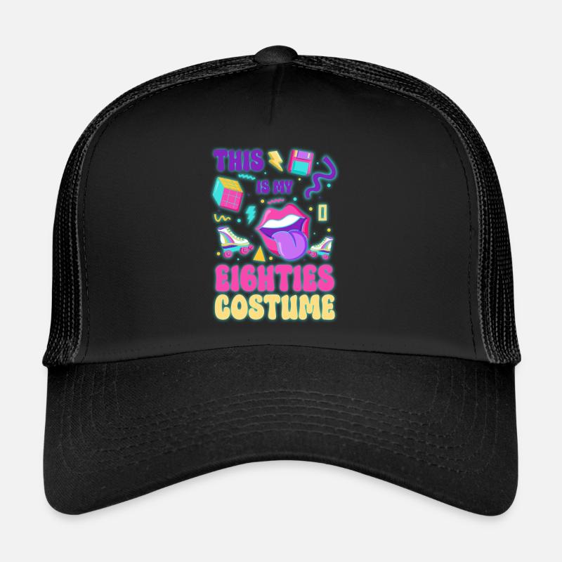 80er Cool - Trucker Cap - Schwarz/Schwarz
