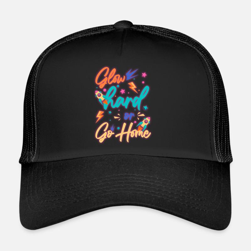 Neon Vintage Cassette Neon Enseignes au néon - Casquette trucker  - noir/noir