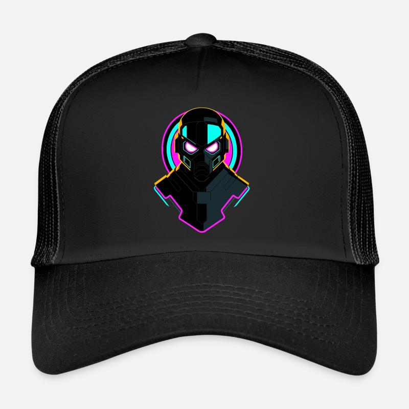 Neon Roboter - Trucker Cap - Schwarz/Schwarz