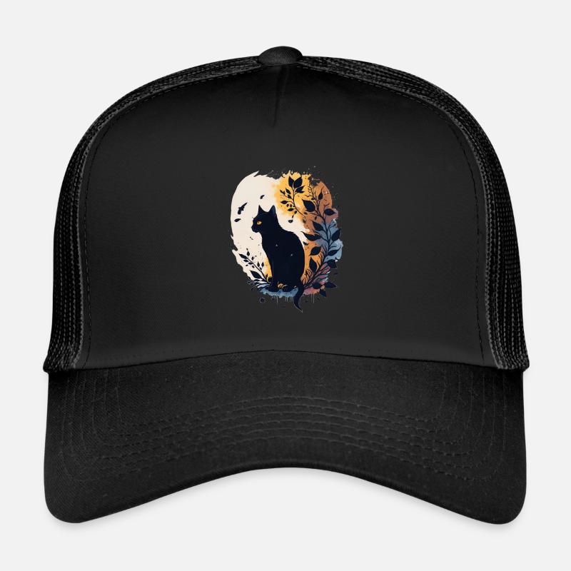 Große schwarze Katze Trucker Cap