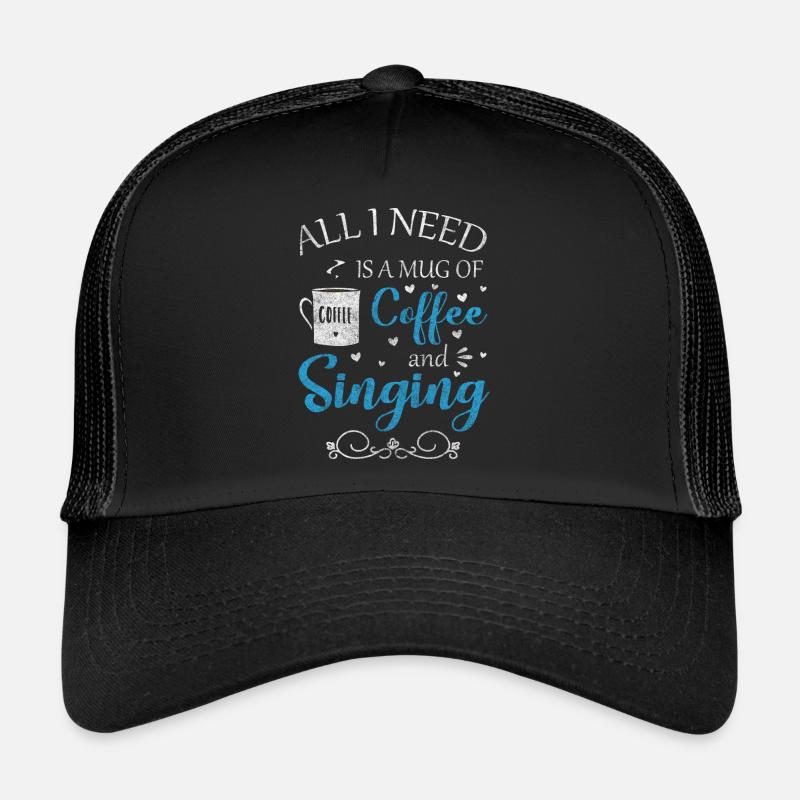 Music, Melody, Voice, Microphone Trucker Cap
