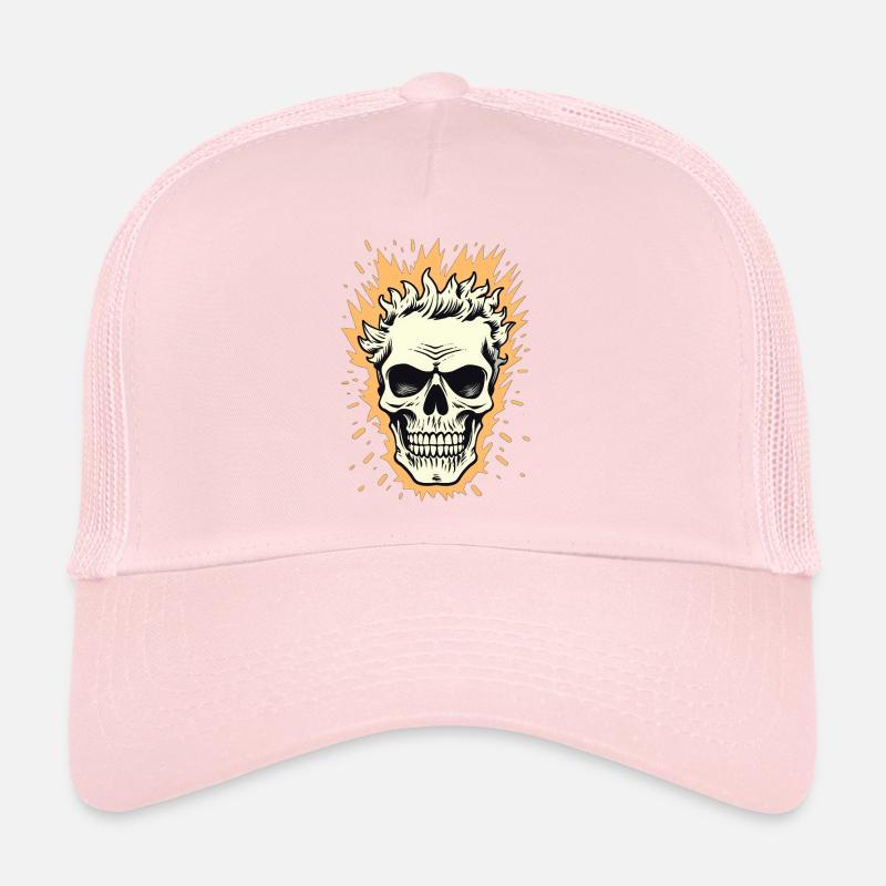 Flammen-Schädel Trucker Cap