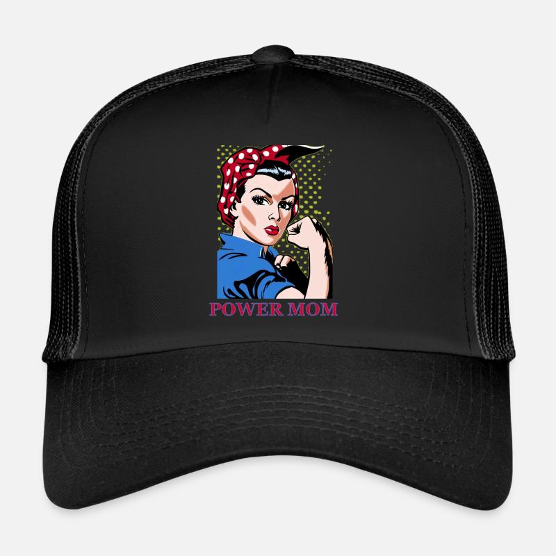 Power mom - Casquette trucker  - noir/noir