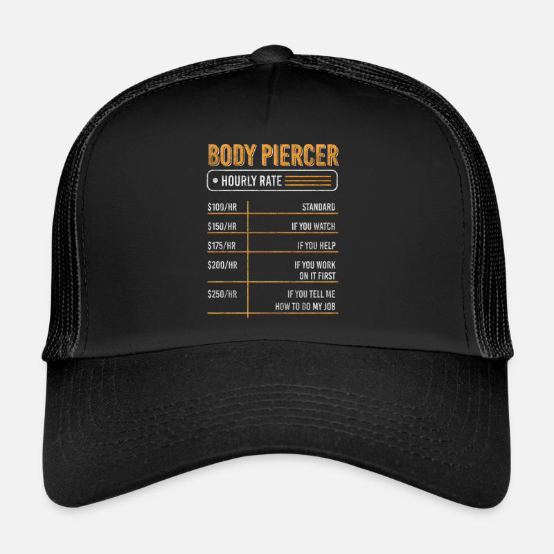 Piercing Nadel - Trucker Cap - Schwarz/Schwarz