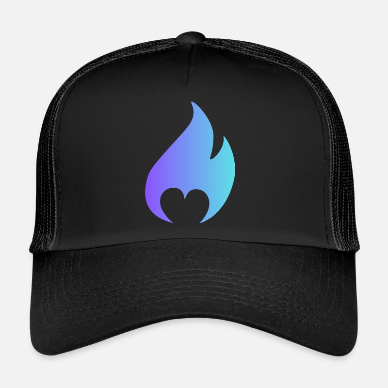 Flamme avec cœur Casquette trucker 