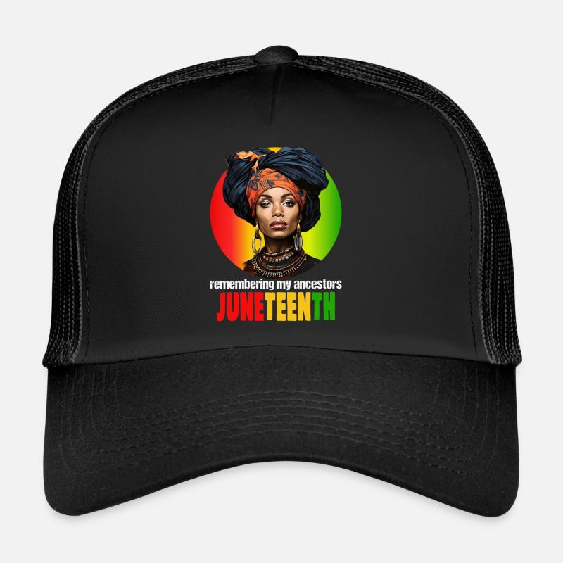 Me souvenir de mes ancêtres JUNETEENTH Casquette trucker 