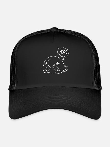 Costume de Blobfish - Visage de poisson Blob laid - - Casquette trucker  - noir/noir - Devant