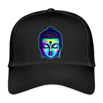 Colorful Buddha Head - Trucker Cap - black/black - Front