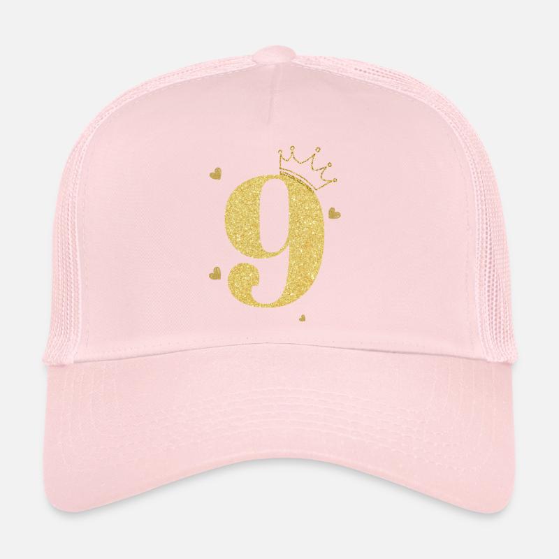 9e anniversaire couronne doré Casquette trucker 