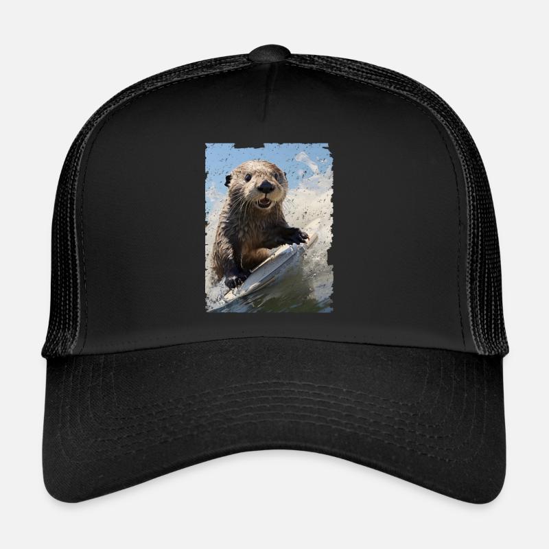 Surfing Sea Otter Trucker Cap