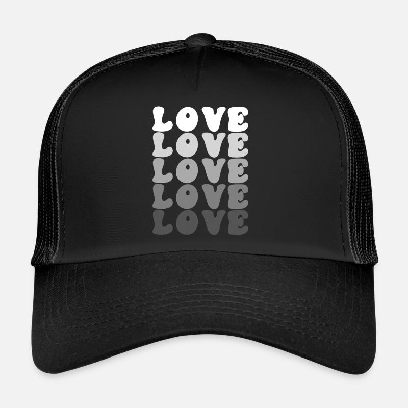 LOVE - Trucker Cap - Schwarz/Schwarz