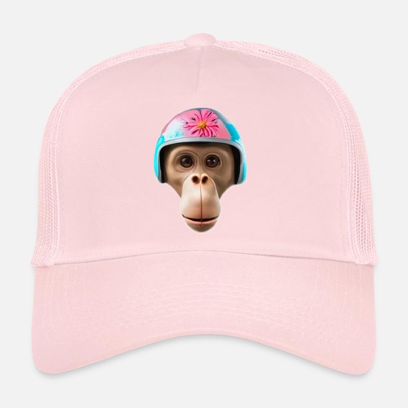 Singe avec casque vintage Casquette trucker 