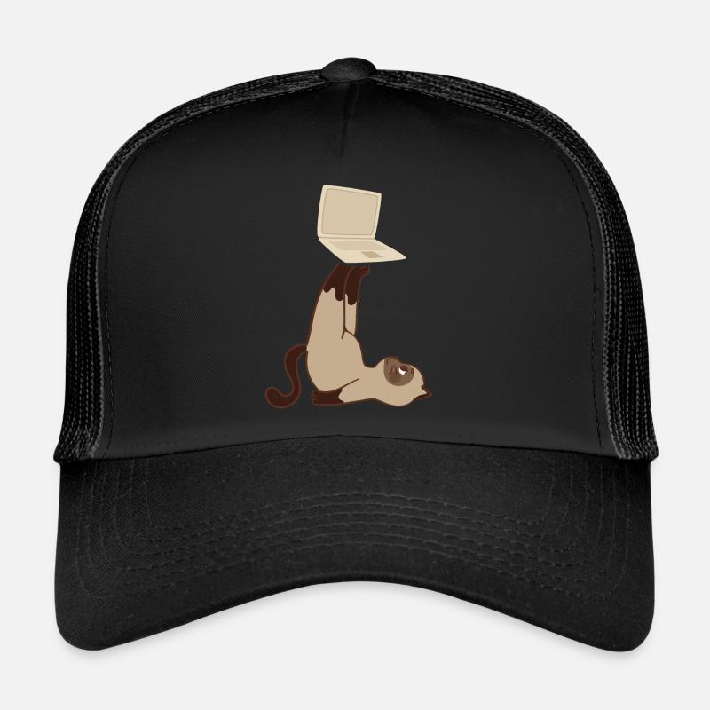 Cat with laptop Trucker Cap