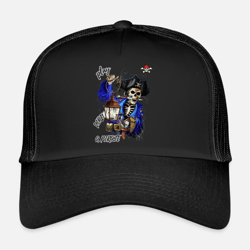 Jouez comme un pirate - Casquette trucker  - noir/noir