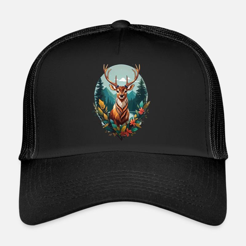 Hirsch - Trucker Cap - Schwarz/Schwarz