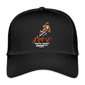 Moto Cross - Motocross - Supercross - Trucker Cap - Schwarz/Schwarz - Vorne