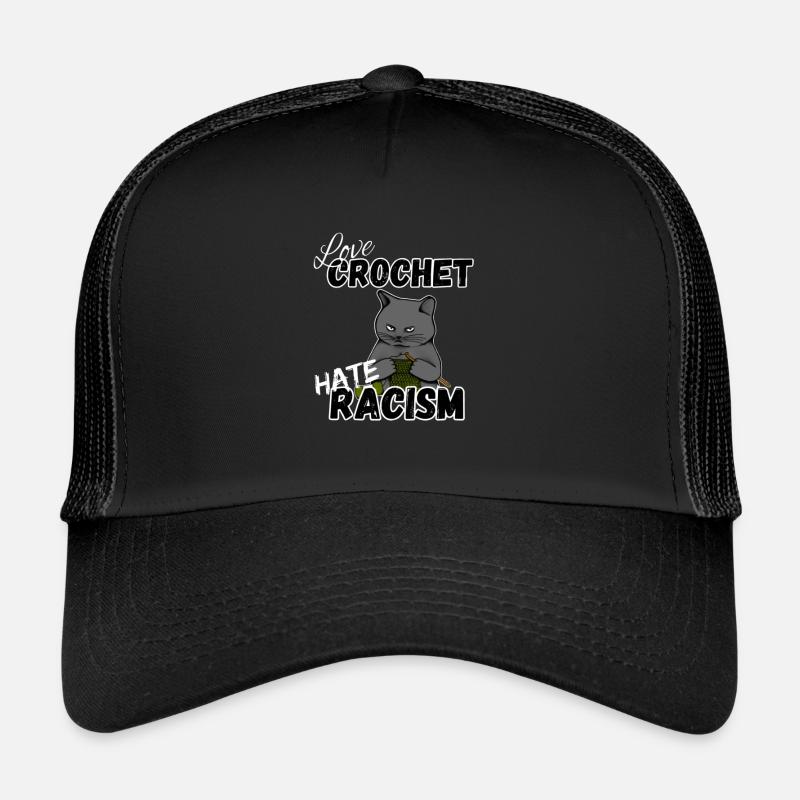 Love Crochet Hate Racism - Katze Trucker Cap