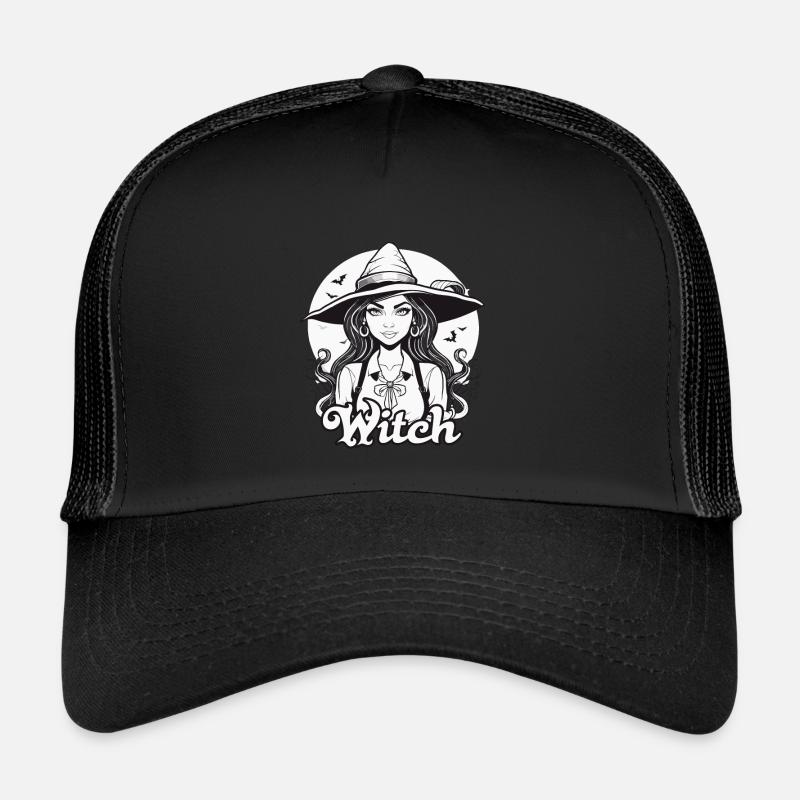 Witch - Trucker Cap - Schwarz/Schwarz