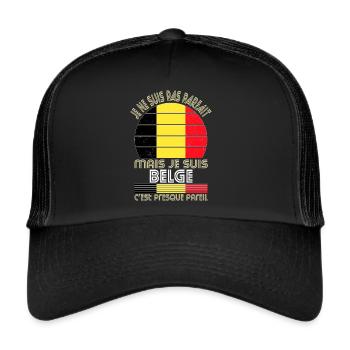 Je ne suis pas parfait mais je suis Belge - Casquette trucker  - noir/noir - Devant