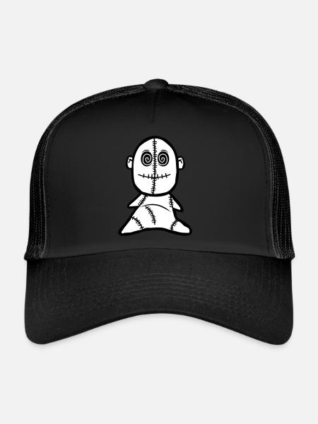 Poupée vaudou - Casquette trucker  - noir/noir - Devant