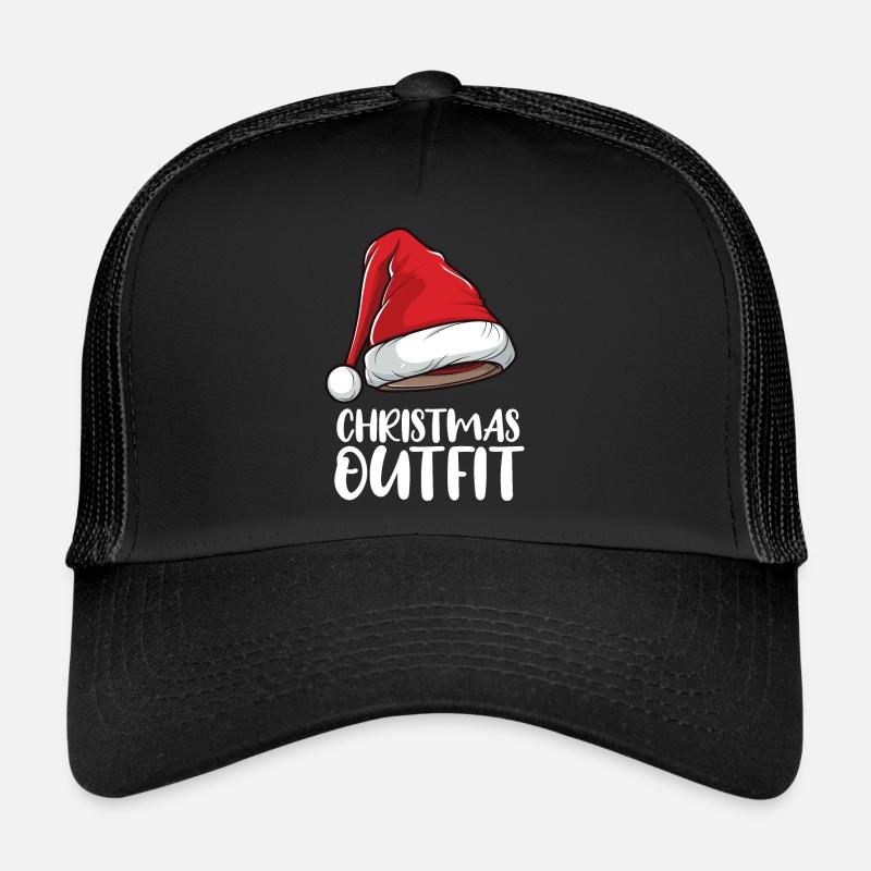 Weihnachtsmütze Weihnachtsmann - Trucker Cap - Schwarz/Schwarz