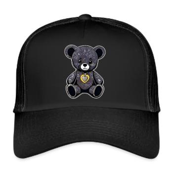 Romance Gothic Teddy Bear with Heart - Trucker Cap - black/black - Front