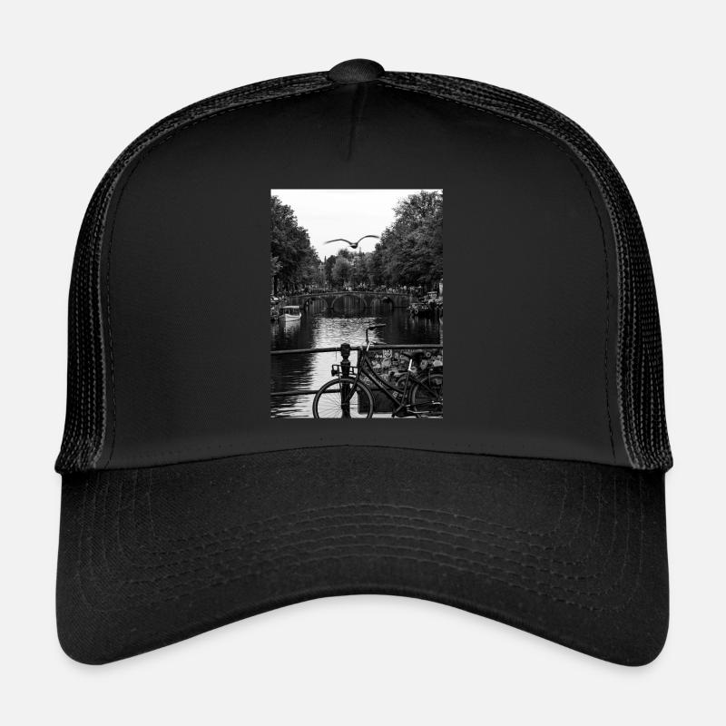 Amsterdam Kanal - Trucker Cap - Schwarz/Schwarz