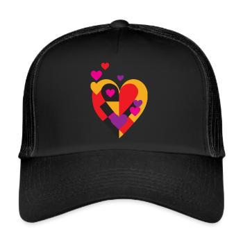 Colorful heart - Trucker Cap - black/black - Front