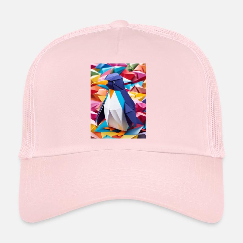 Rainbow Waddle - Origami Penguin Trucker Cap