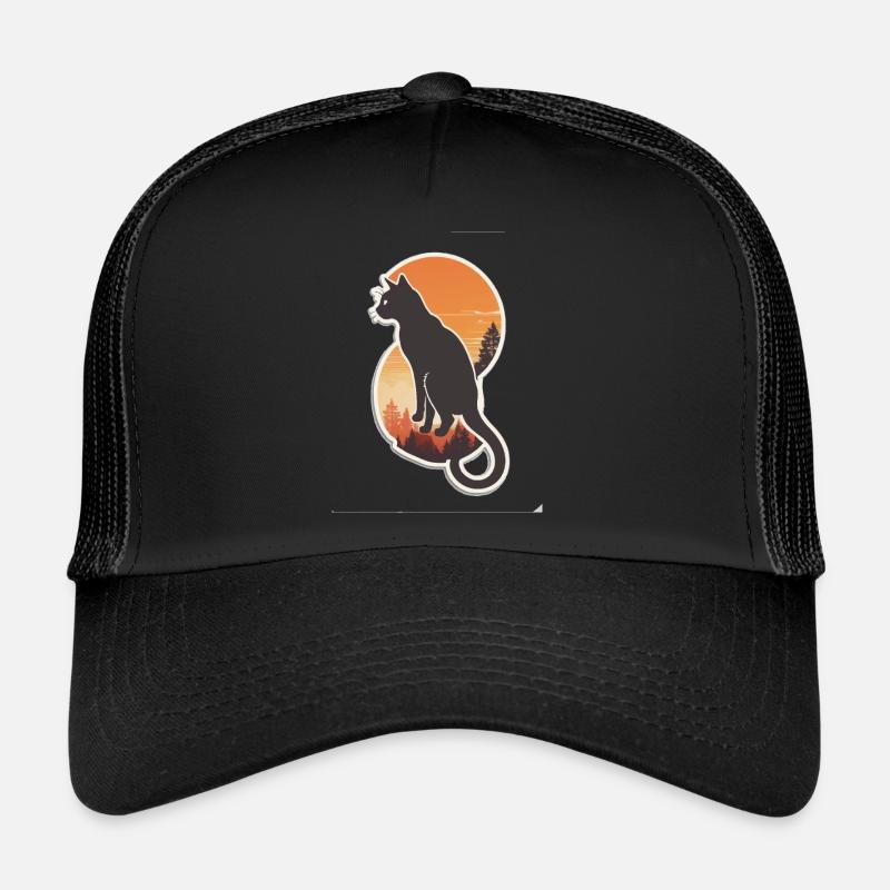 Chat mignon Vintage coucher de soleil Casquette trucker 