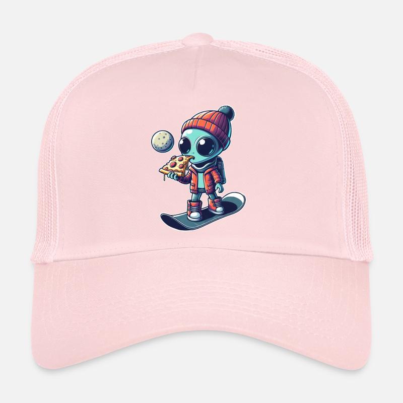 Mignon Comic Alien Snowboard Snowboarder Casquette trucker 