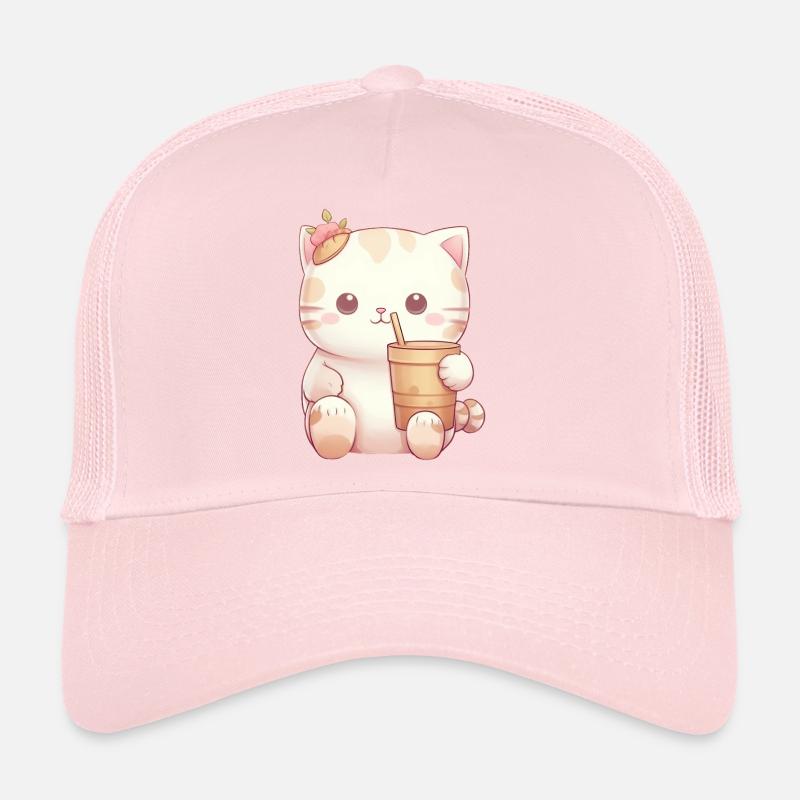 Chat dans la magie du thé à bulles Casquette trucker 