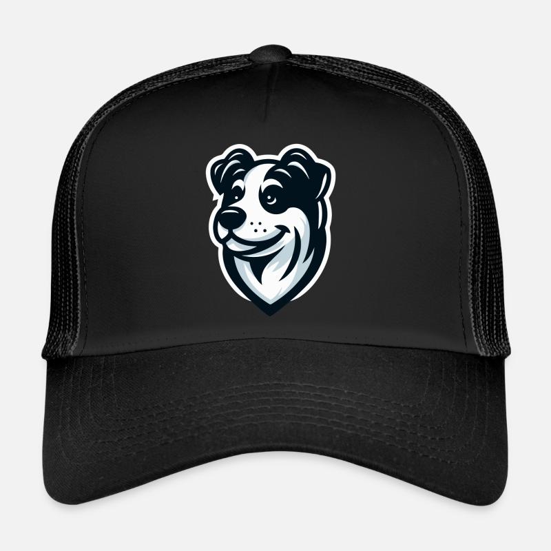 Levrette : Illustration d’un ami - Casquette trucker  - noir/noir