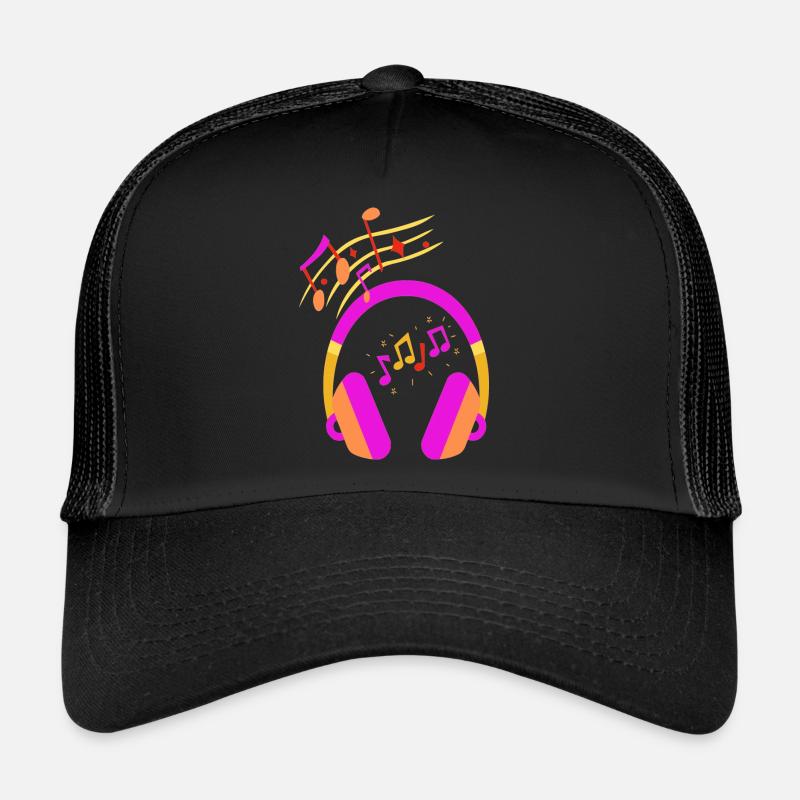 Persönliche Musik - Trucker Cap - Schwarz/Schwarz