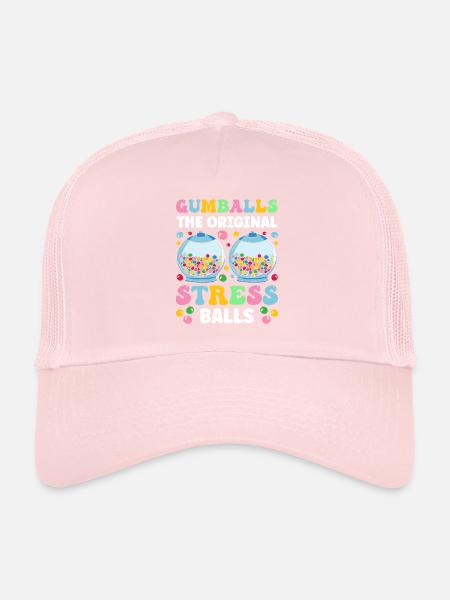 Machine à chewing-gum drôle - Casquette trucker  - rose pâle - Devant